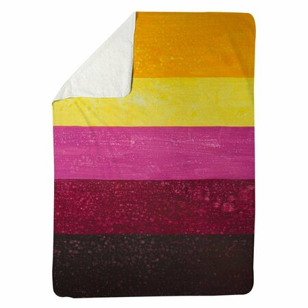 BEGIN HOME DECOR 60 x 80 in. Live Stripes-Sherpa Fleece Blanket 5545-6080-AB95